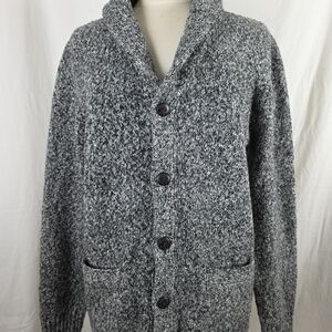 Abercrombie & Fitch Womens Large L Gray Cable Knit Cardigan Grandpa Sweater